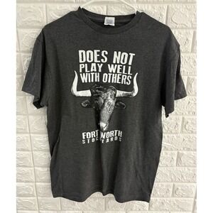 DELTA MENS SHIRT MEDIUM GRAY DOES NOT PLAY WELL‎ WITH OTHERS FT WORTH TX